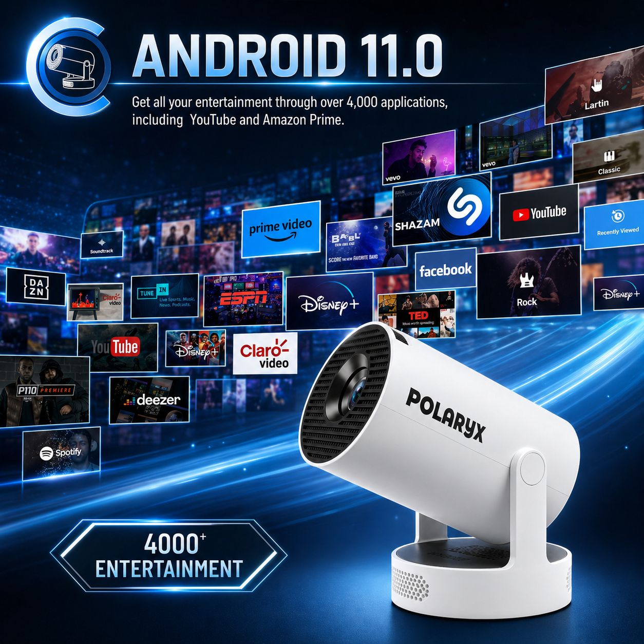 Polaryx HY300 Ultra Portable Smart Mini Projector